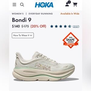 Hoka Bondi 9 Running Shoes - Women's 8.5